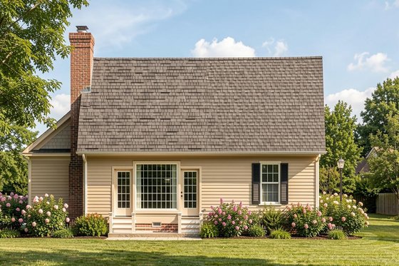 Exterior - Rear Elevation for Southern House Plan #137-121 - 3 bed, 2 bath