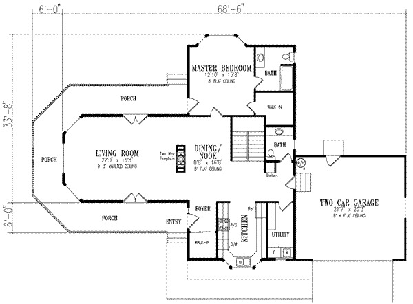 Farmhouse Floor Plan - Main Floor Plan #1-438