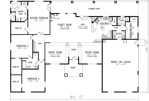 Dream House Plan - Adobe / Southwestern Floor Plan - Main Floor Plan #1-729
