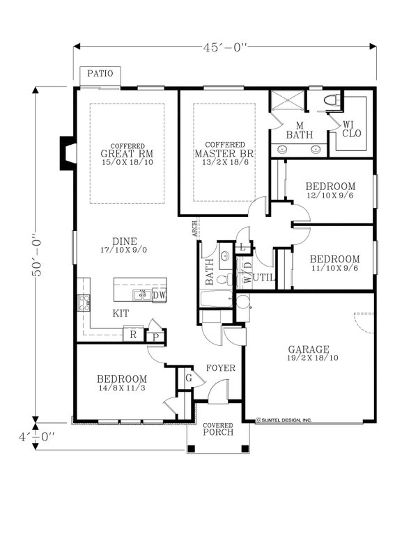Architectural House Design - Craftsman Floor Plan - Main Floor Plan #53-682