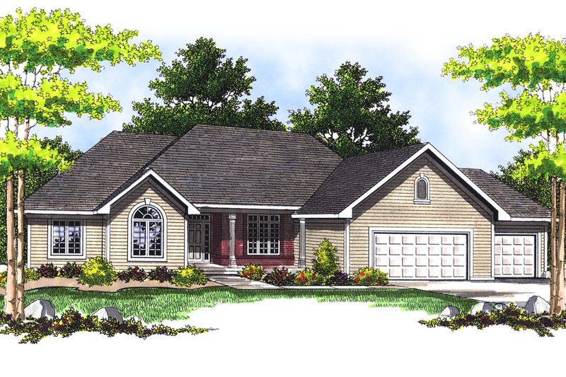 Dream House Plan - Traditional Exterior - Front Elevation Plan #70-282
