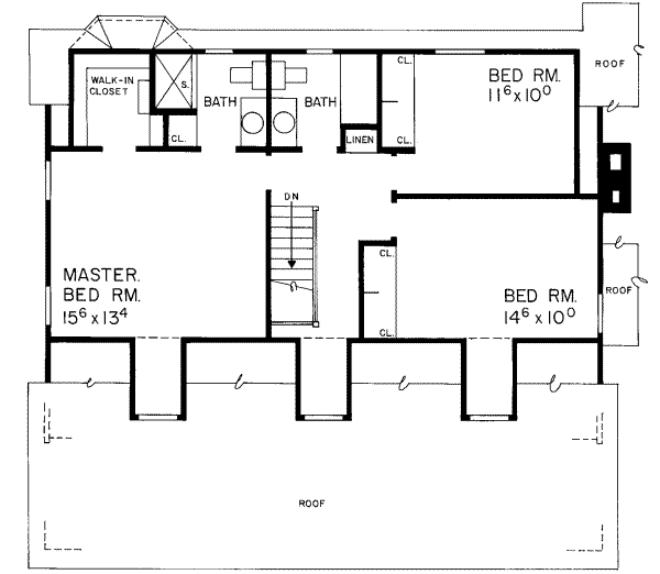 Dream House Plan - Country Floor Plan - Upper Floor Plan #72-448