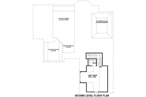 Floor Plan - Upper Floor for European House Plan #81-250 - 3 bed, 2 bath