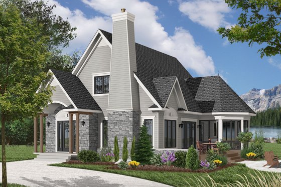 Exterior - Front Elevation 3 for Cottage House Plan #23-614 - 3 bed, 2 bath