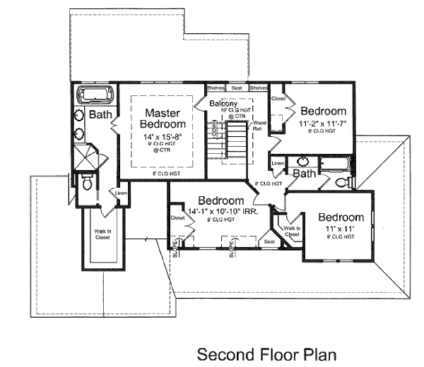 Country Floor Plan - Upper Floor Plan #46-506