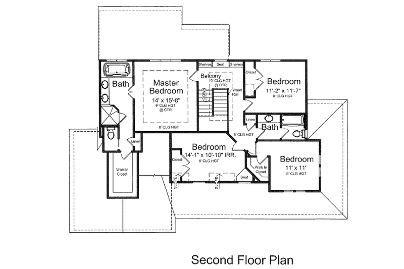 Dream House Plan - Floor Plan - Upper Floor for Country House Plan #46-506 - 4 bed, 2.5 bath
