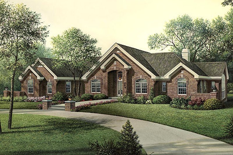 Architectural House Design - Ranch Exterior - Front Elevation Plan #57-370