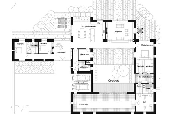 Floor Plan - Main Floor for Modern House Plan #520-7 - 3 bed, 2 bath