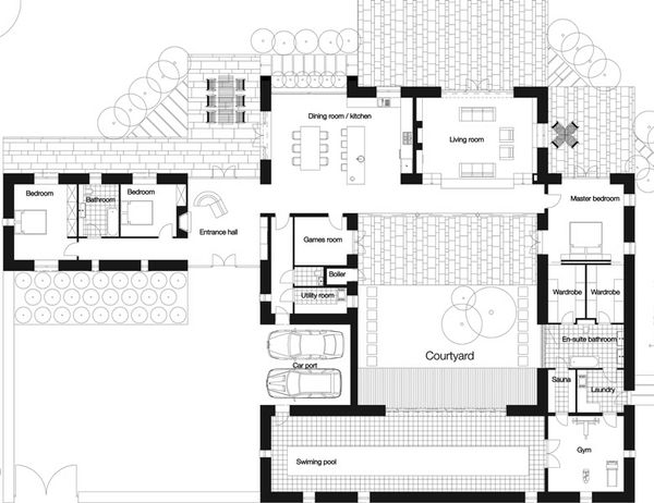 Modern Floor Plan - Main Floor Plan #520-7