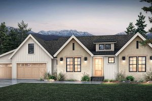 House Blueprint - European Exterior - Front Elevation Plan #1070-259