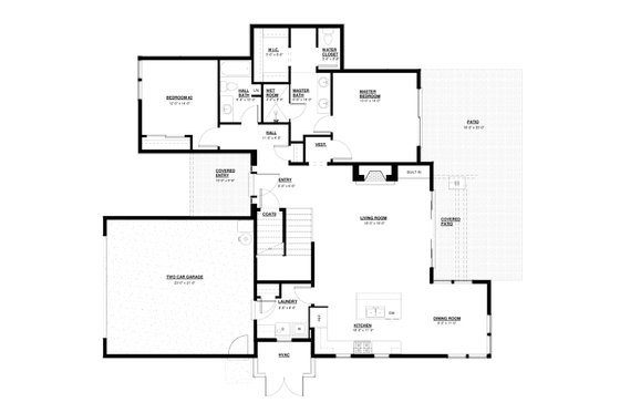 Floor Plan - Main Floor for Modern House Plan #895-113 - 3 bed, 3 bath