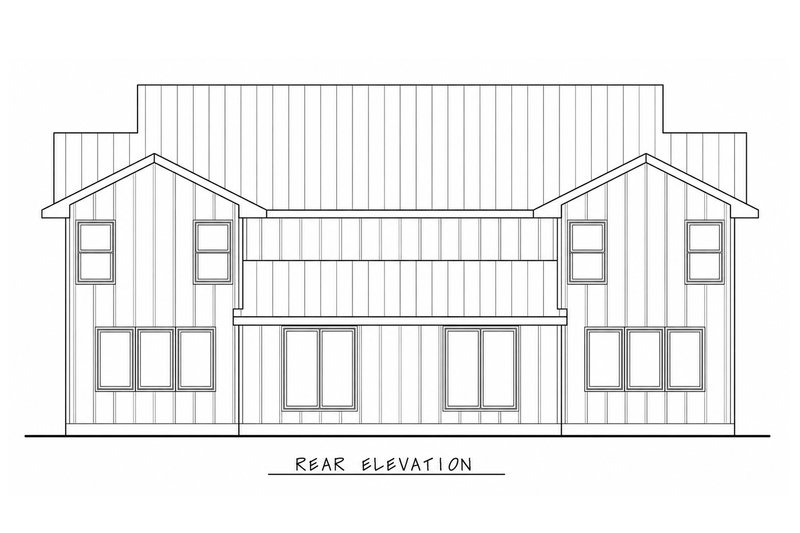 House Design - Exterior - Rear Elevation for Contemporary House Plan #20-2645 - 3 bed, 2.5 bath