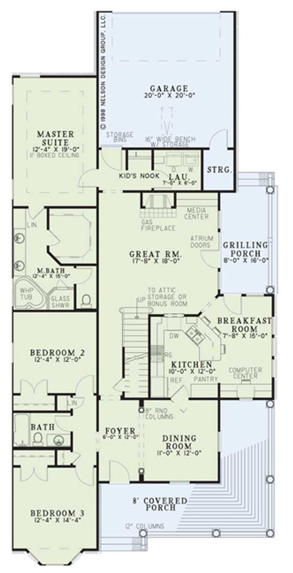 Dream House Plan - Country Floor Plan - Main Floor Plan #17-1031