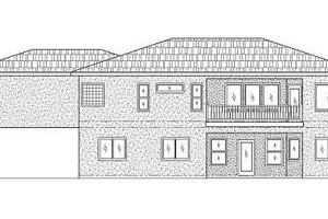 Exterior - Rear Elevation for Adobe / Southwestern House Plan #24-286 - 5 bed, 3 bath