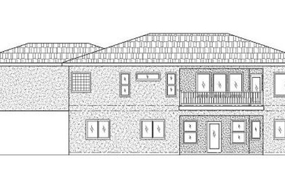 Exterior - Rear Elevation for Adobe / Southwestern House Plan #24-286 - 5 bed, 3 bath