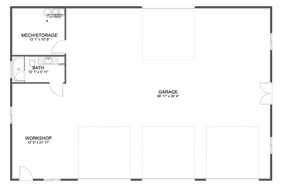 Floor Plan - Main Floor for Farmhouse House Plan #1060-340, 1 bath