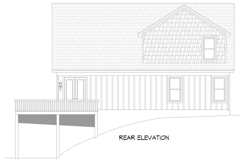 Home Plan - Exterior - Rear Elevation for Southern House Plan #932-810 - 3 bed, 2 bath