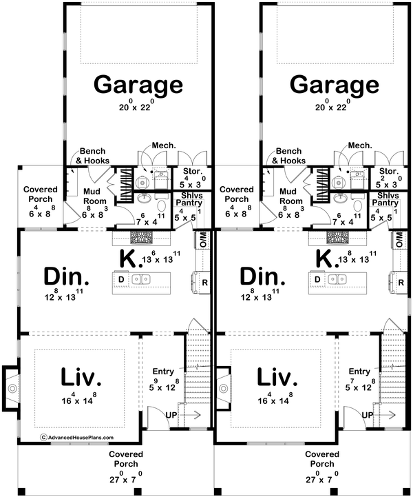 Home Plan - Floor Plan - Main Floor for Farmhouse House Plan #455-812 - 3 bed, 3 bath