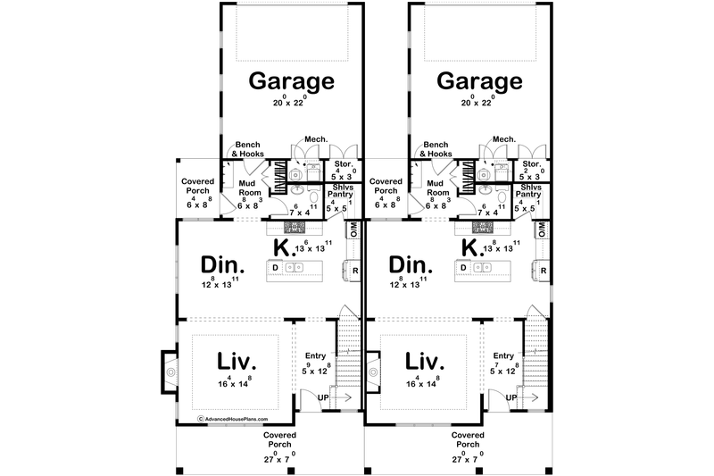 Home Plan - Floor Plan - Main Floor for Farmhouse House Plan #455-812 - 3 bed, 3 bath