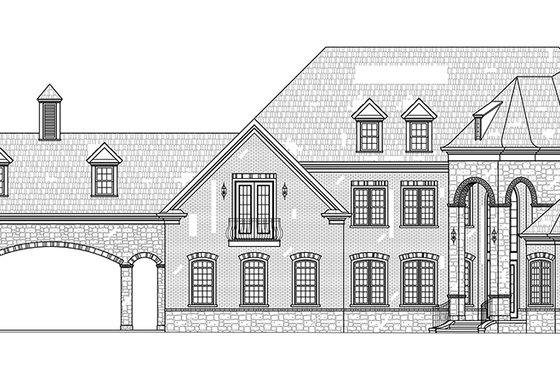 Exterior - Front Elevation 7 for European House Plan #119-432 - 4 bed, 4.5 bath
