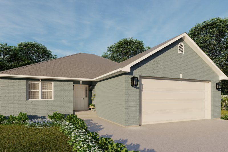 House Blueprint - Exterior - Front Elevation 3 for Cottage House Plan #1060-177 - 3 bed, 2 bath