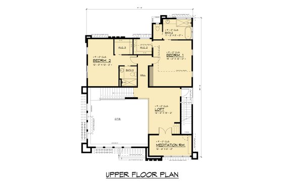 Floor Plan - Upper Floor for Modern House Plan #1066-319 - 5 bed, 4.5 bath