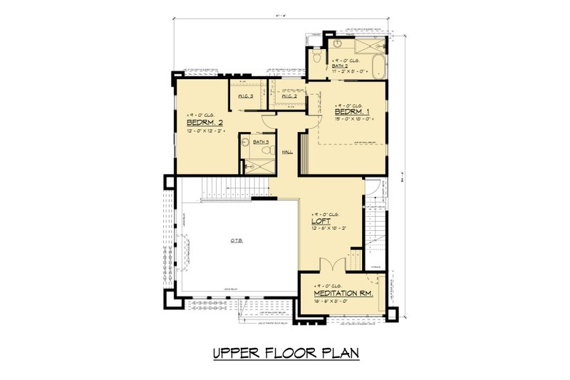 House Design - Floor Plan - Upper Floor for Modern House Plan #1066-319 - 5 bed, 4.5 bath