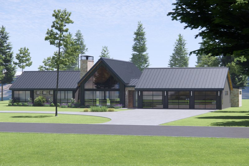 House Design - Exterior - Front Elevation 4 for Modern House Plan #1096-48 - 4 bed, 3.5 bath