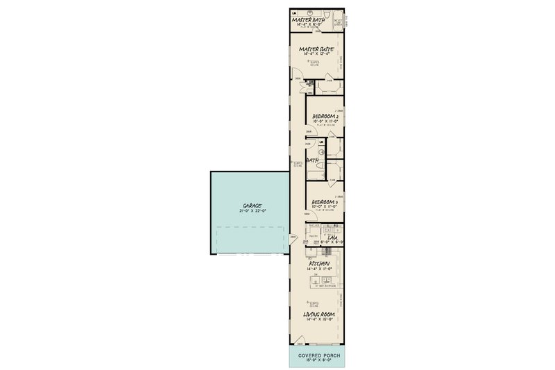 House Blueprint - Floor Plan - Main Floor for Contemporary House Plan #923-194 - 3 bed, 2 bath