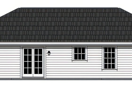 Exterior - Rear Elevation for Country House Plan #21-627 - 3 bed, 2 bath
