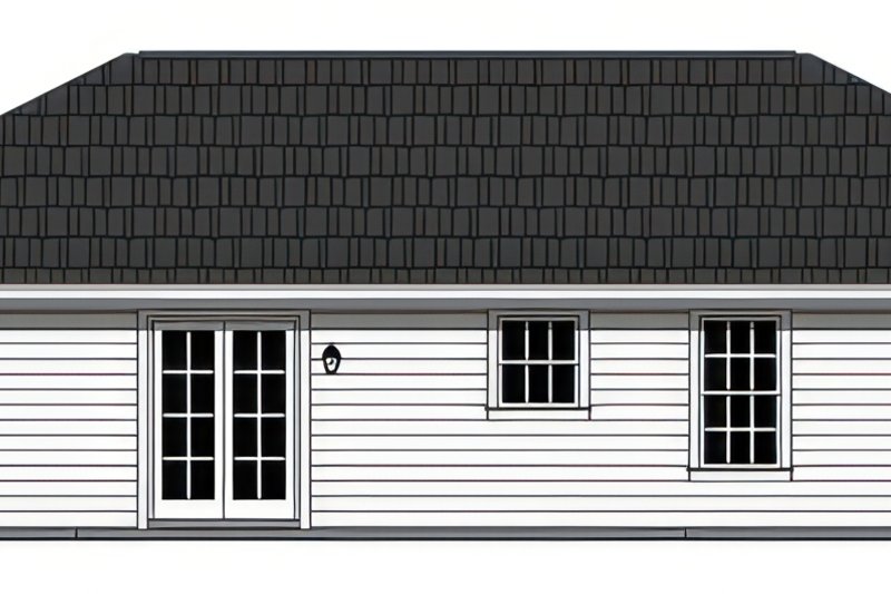 Architectural House Design - Exterior - Rear Elevation for Country House Plan #21-627 - 3 bed, 2 bath