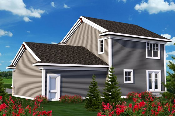 Exterior - Rear Elevation for Traditional House Plan #70-1160 - 3 bed, 2.5 bath