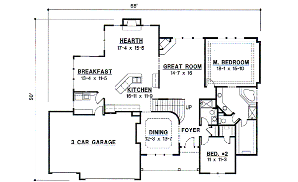 Traditional Floor Plan - Main Floor Plan #67-414