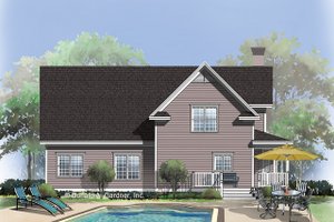 Exterior - Rear Elevation for Country House Plan #929-333 - 3 bed, 2.5 bath