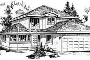 European Exterior - Front Elevation Plan #18-9079