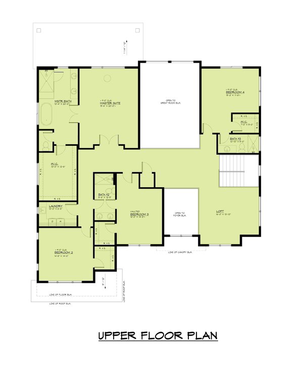 House Blueprint - Farmhouse Floor Plan - Upper Floor Plan #1066-226