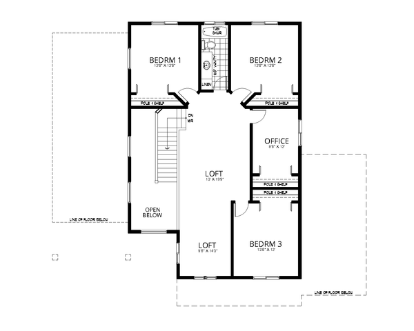House Plan Design - Contemporary Floor Plan - Upper Floor Plan #112-217