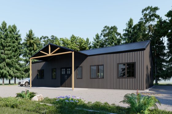 Exterior - Other Elevation 3 for Barndominium House Plan #1107-6 - 3 bed, 2 bath
