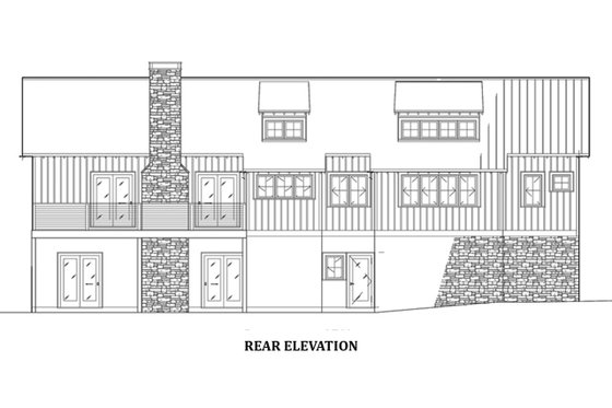 Exterior - Rear Elevation for Farmhouse House Plan #923-63 - 3 bed, 2.5 bath