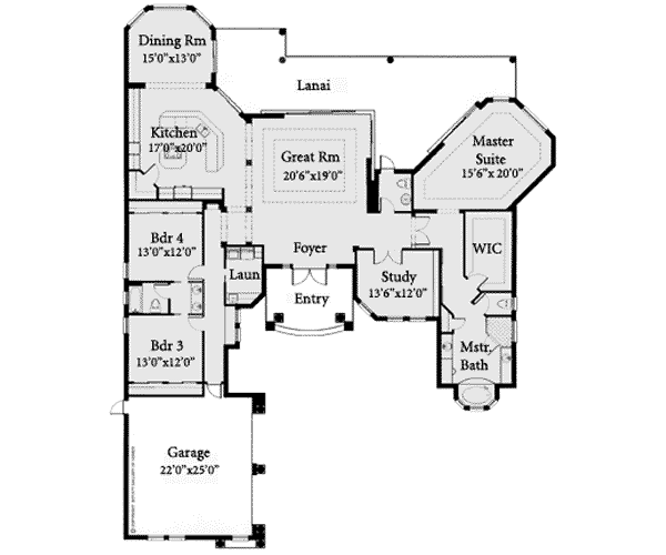 European Floor Plan - Main Floor Plan #115-121