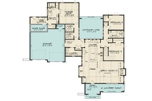 Floor Plan - Main Floor for European House Plan #923-167 - 4 bed, 3 bath