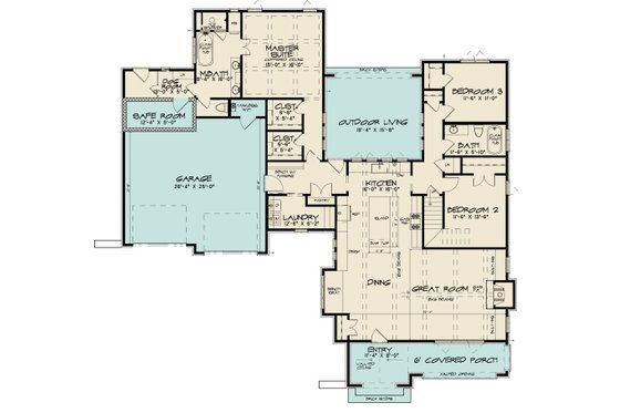Floor Plan - Main Floor for European House Plan #923-167 - 4 bed, 3 bath