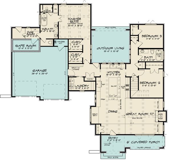 House Plan Design - European Floor Plan - Main Floor Plan #923-167