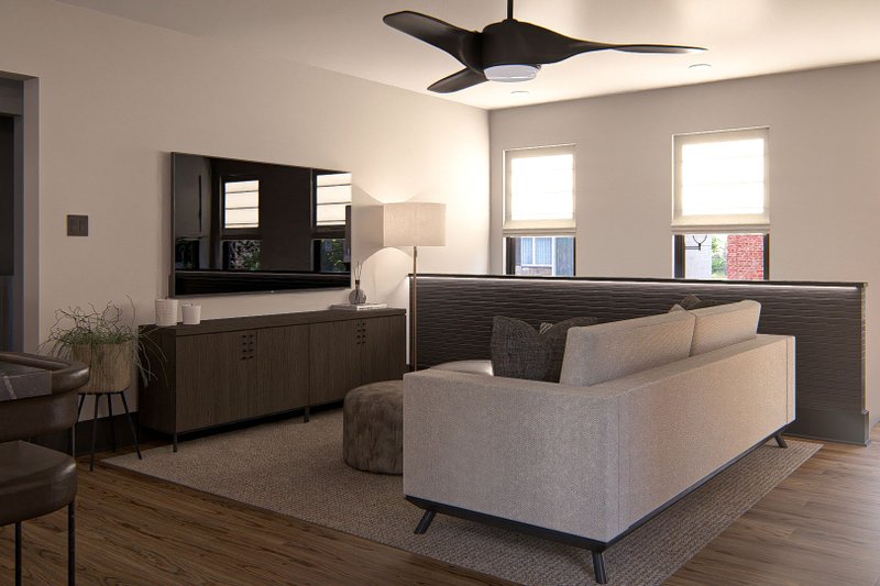 House Blueprint - Interior - Family Room for Modern House Plan #455-336 - 1 bed, 1.5 bath