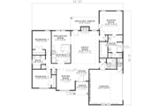 European Style House Plan - 3 Beds 2 Baths 1807 Sq/Ft Plan #17-2140 