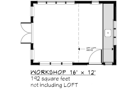 Floor Plan - Main Floor 1 for Adobe / Southwestern House Plan #917-31 - 1 bed, 1 bath