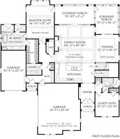 Floor Plan - Main Floor for Farmhouse House Plan #927-1022 - 4 bed, 3 bath