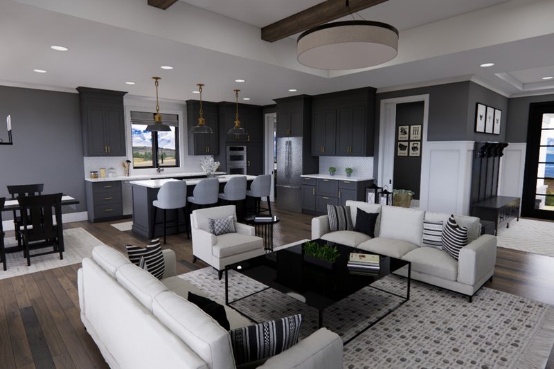 House Blueprint - Interior - Family Room 1 for Farmhouse House Plan #51-1225 - 2 bed, 2 bath