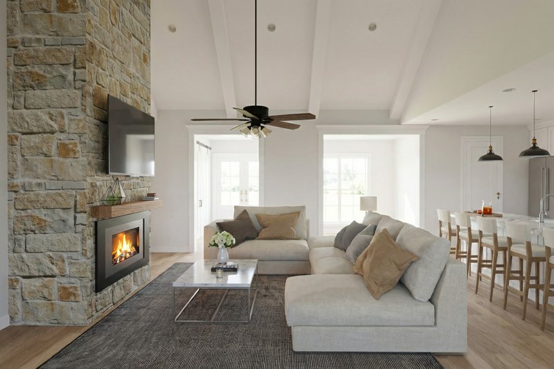 House Blueprint - Interior - Family Room 3 for Farmhouse House Plan #923-469 - 3 bed, 3 bath