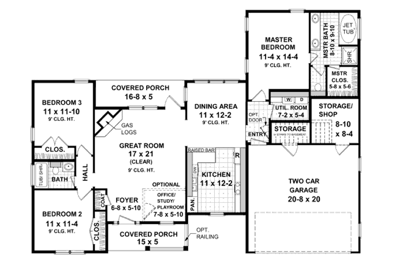 Dream House Plan - Floor Plan - Main Floor for Traditional House Plan #21-142 - 3 bed, 2 bath